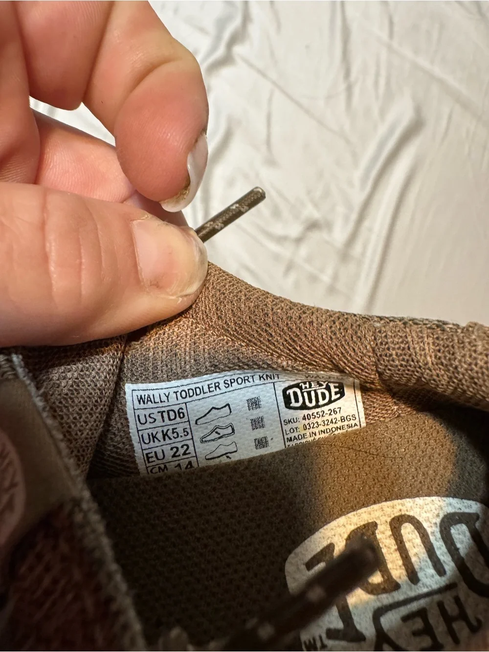 Hey Dude Kids Taupe Knit Slip-On Moccasins